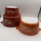 Vintage PYREX Autumn Harvest Wheat Casserole Dish Sets #473-B #474-B #475-B