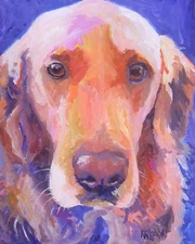 Golden Retriever Print of Original Fine Art Watercolor by Ron Krajewski