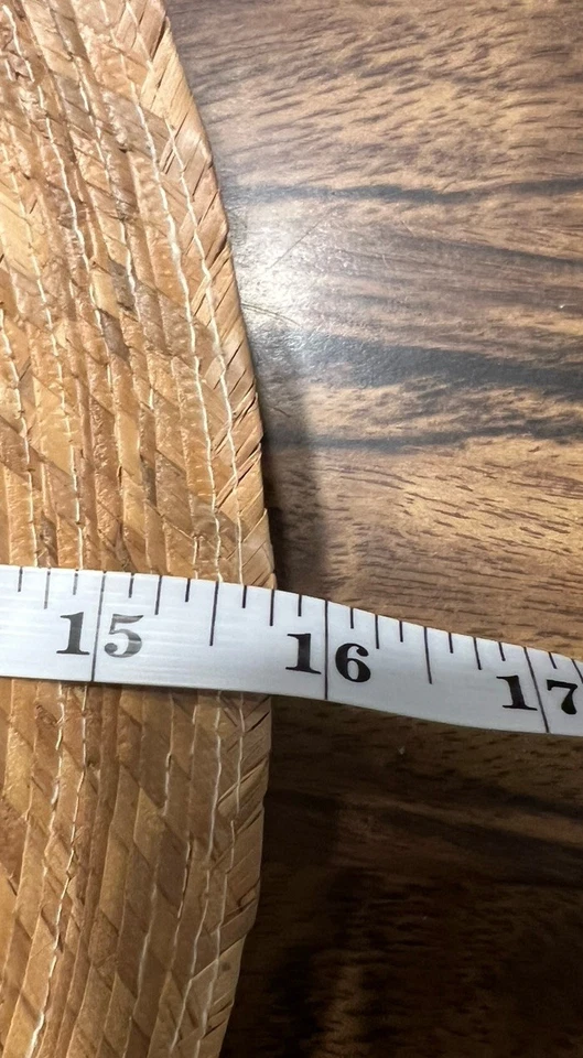 Sombrero de sol nupcial de paja de ala ancha vintage con flor de cáscara amarilla azul verde Foto 4 de 4