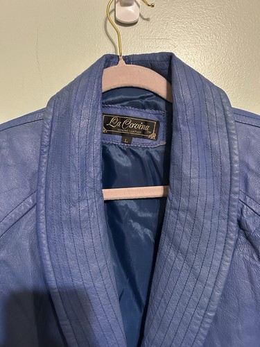 Vintage Ledermantel La Covina Blau - Bild 4 von 11