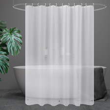 Frosted 74 Inch Shower Curtain Liner,Peva Plastic Waterproof Long Shower Curtain