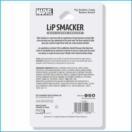 Lip Smacker Marvel, Guardiani della Galassia, portachiavi, balsamo labbra per bambini - Rocke - Foto 8 di 14