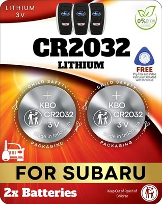 Subaru Key Fob Battery Replacement CR2032 (2 Pack) - Fits Outback, 