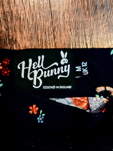 NWT Hell Bunny Womens Vintage Flower Skirt Spring Pinup Swing Dress Goth Cult - Picture 2 of 5