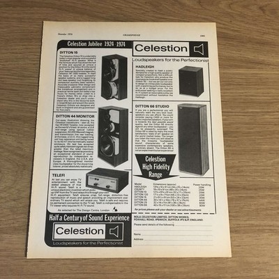 GRAM164 MAGAZINWERBUNG 11X8 CELESTION HADLEIGH LAUTSPRECHER