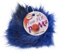Pepperell Braiding Faux Fur Pom With Loop-Royal