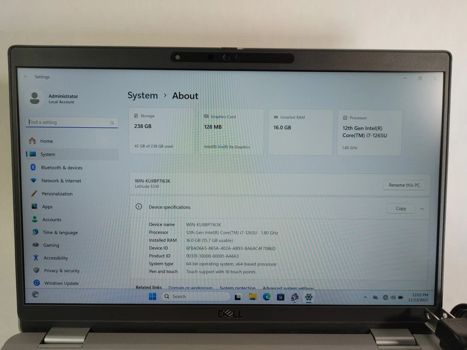 Dell Latitude 5330 Core i7-1265U 1.80GHZ 16GB, 256GB Nvme Windows 11 - Imagen 2 de 4