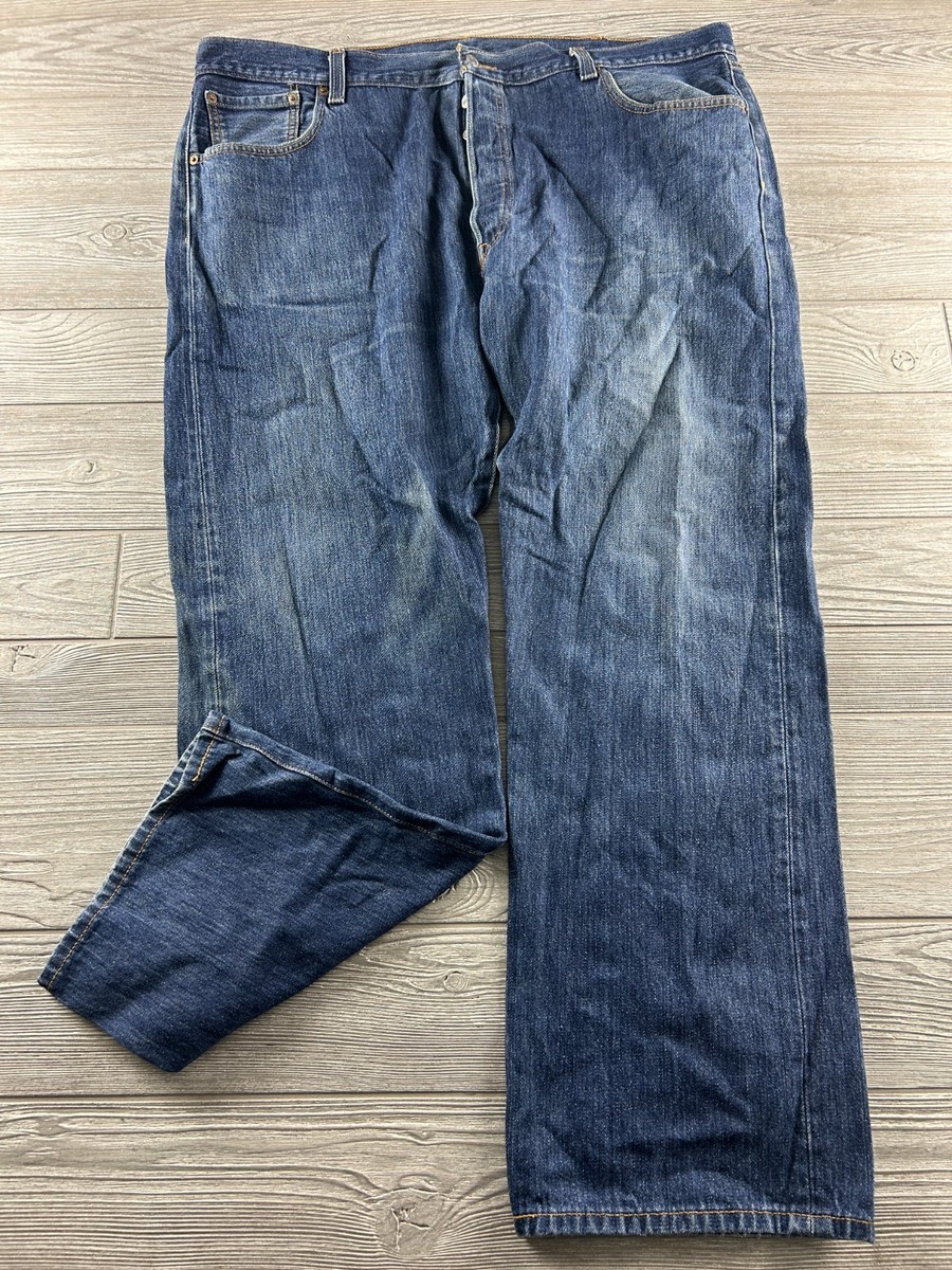Levi's 501 Straight Leg Dark Wash Denim Made In Mexico Size 44X32