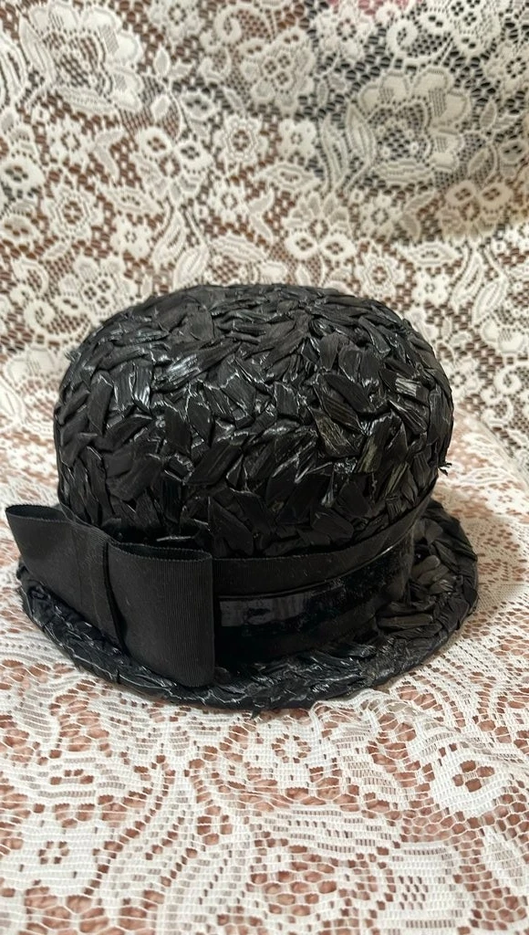 Black Straw Fedora/Trilby Vintage Hats for Women for sale | eBay display picture 1