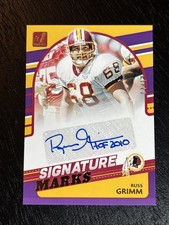 2021 RUSS GRIMM DONRUSS SIGNATURE MARKS PURPLE /10 RARE SM40 WASHINGTON