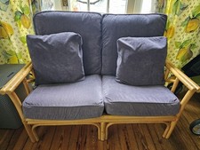 Angraves Cane 1980s Furniture Set, 2 Chairs, a Sofa a Table, Shelf and Rack