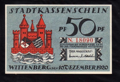 WITTENBERG - GERMANY NOTGELD - 50 PFENNIG