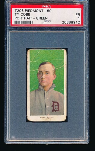 1909 T206 Piedmont TY COBB Green Portrait PSA 1
