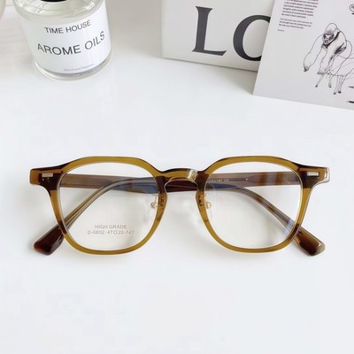Vintage Square Acetate Frames Trend Nerd Reading Glasses Men Women Glasses