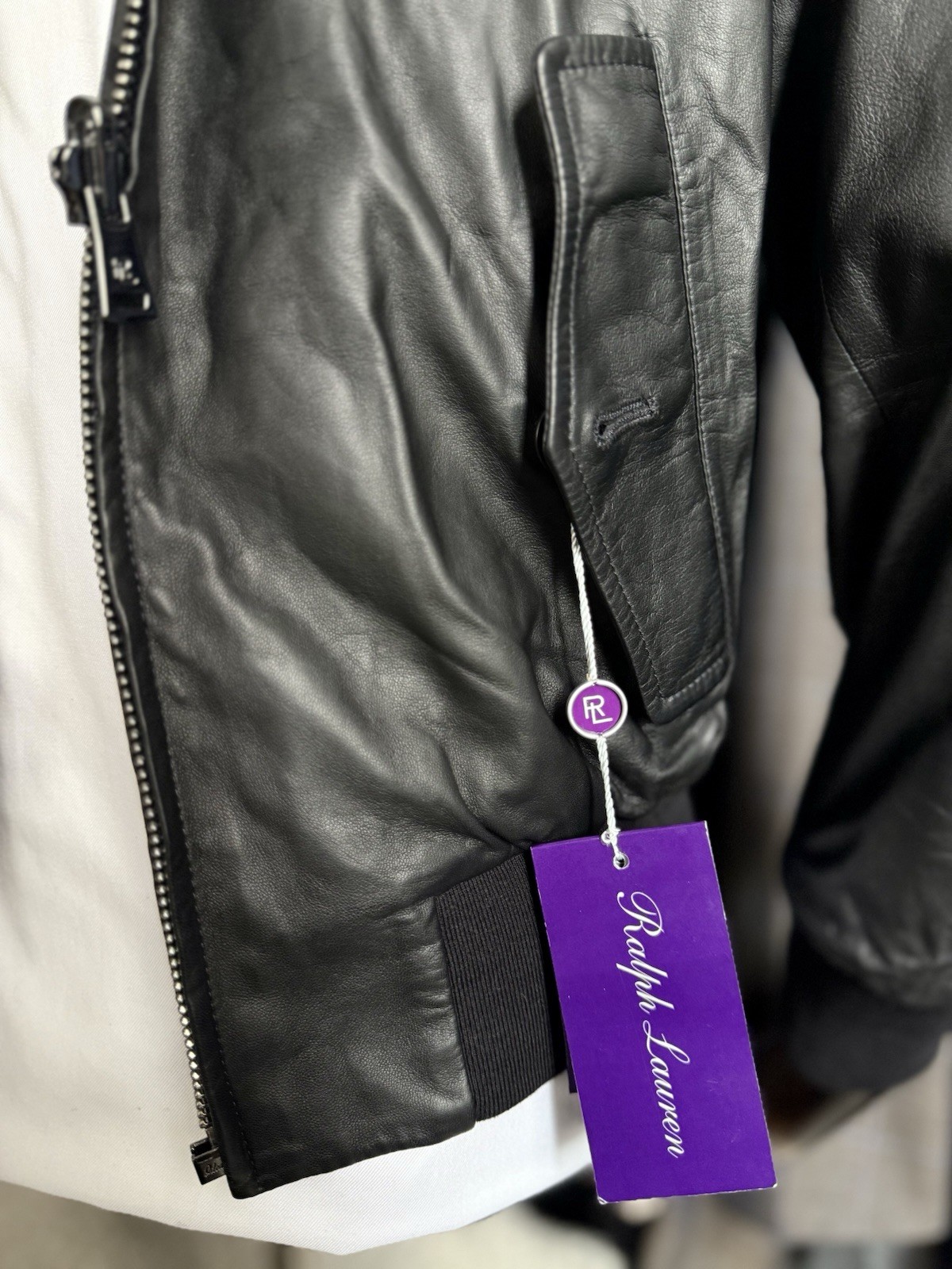 BNWT Ralph Lauren Purple Label (RLPL) Lambskin Leather Reversible Jacket Size S image 8