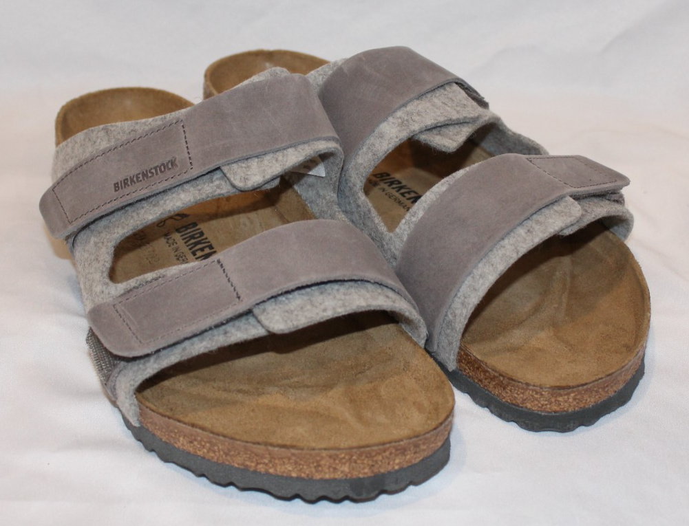 BIRKENSTOCK Uji Slide Sandal‎ Genuine Leather Men GRAY SUEDE REGULAR BIRKENSTOCK Uji Slide Sandal Genuine Leather Men EU 41 US 8  main image 2