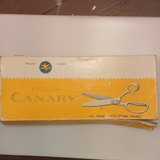 Yellow Canary All Chrome Plated Pinking Shears with Box, Pinking Cut Type