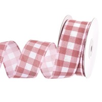 "Hellrotes Kariertes Band, 1,5\" X 10 Yards Mit Drahtkante, Gingham-Band"