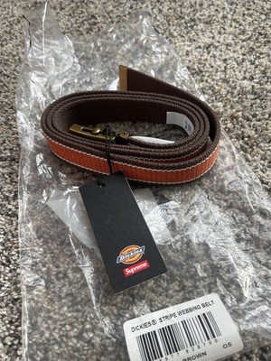 SS22 Supreme ® / Dickies ® Stripe Webbing Belt Brown Orange White