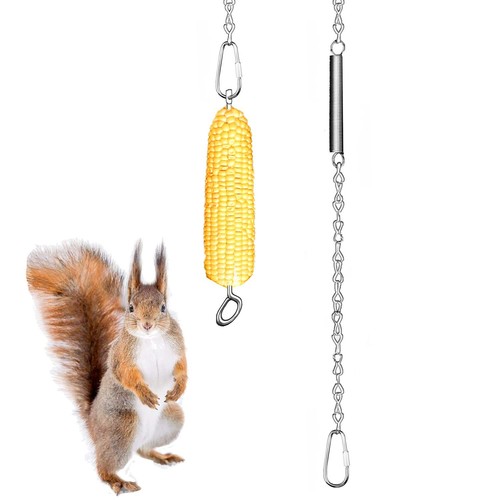 Hanging Squirrel Feeder Outside Corn Cobs Holder for Squirrels Chipmunk Funny...