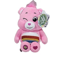 2024 Care Bears Cheer Bear Sparkle Plushie 9-Inch, Caring For The World Edition