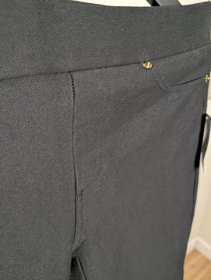 NWT Michael Kors Basics Cotton Blend Stretch Pull Up Black Jeans Size M - Image 3 of 4