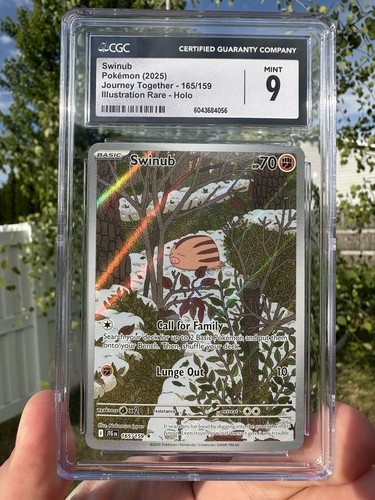 SWINUB CGC 9 POKEMON JOURNEY TOGETHER ILLUSTRATION RARE 165/159 SIR ALT ART 2025