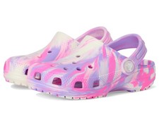 Crocs Kids' Classic Marbled Tie-Dye Clog - Pink Crush/Glow in the Dark