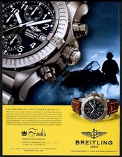 2002 Breitling Chronometre black dial watch photo vintage print ad