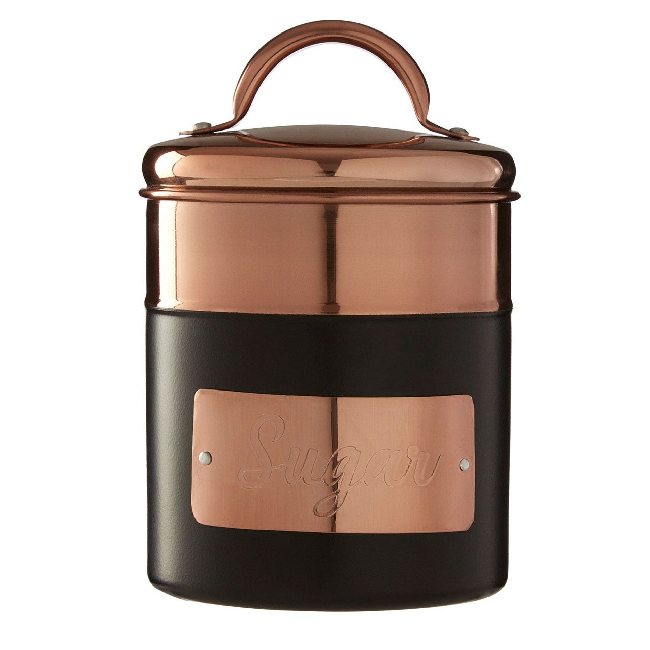 Prescott 700ml Charcoal Metal Sugar Storage Jar Airtight Tin Container Lid
