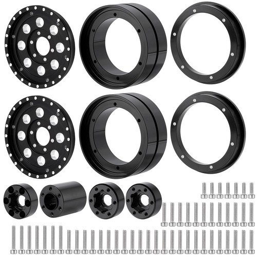 Juego de ruedas dobles de aluminio FLYXM de 1,9" llantas dobles Beadlock para coches sobre orugas RC 1/10 - Imagen 3 de 11