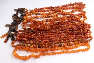 Vintage Amber Necklaces Raw Chip Multi Strand Baltic Butterscotch x10 530g