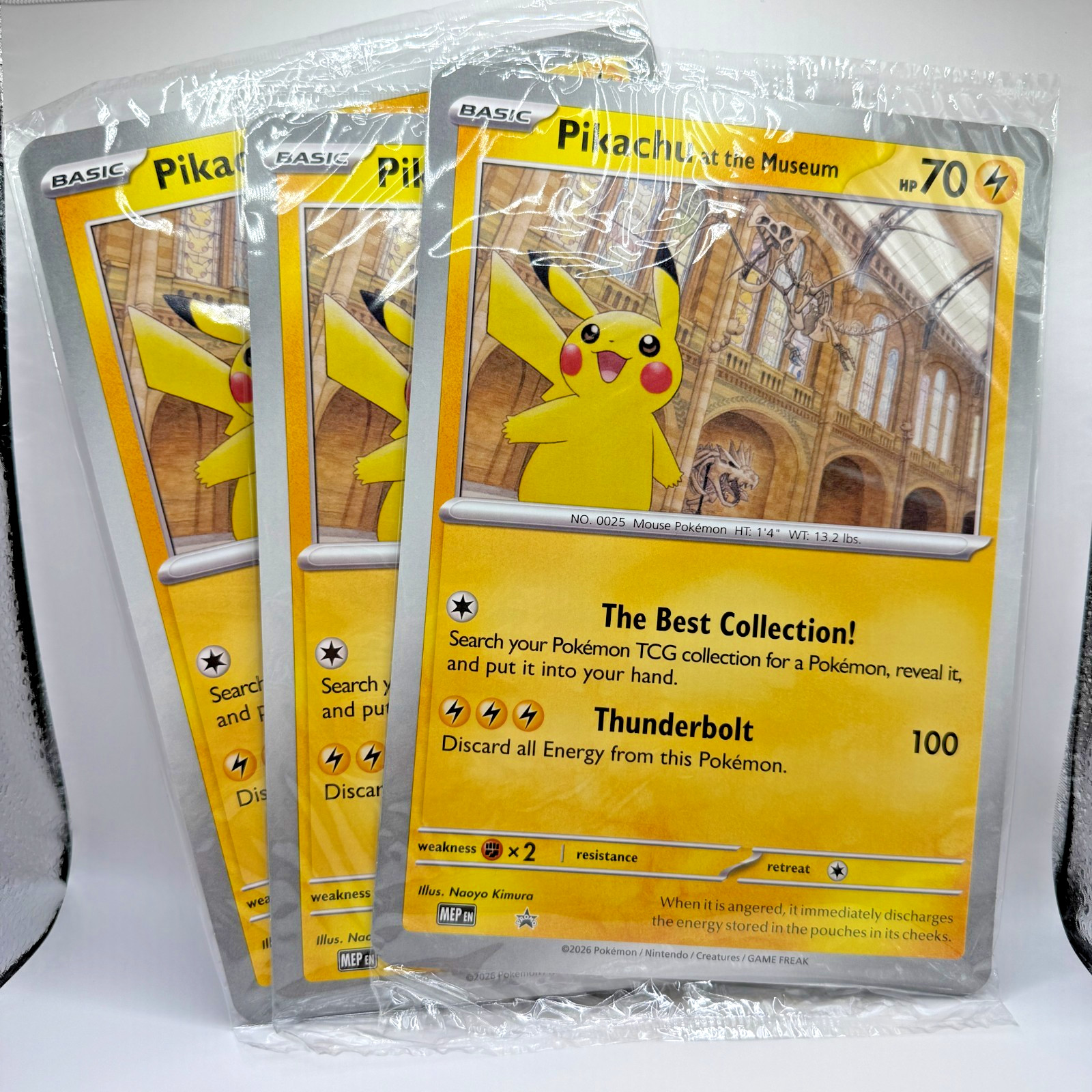 3x Pokémon TCG Promo Oversized Card - Pikachu at the Museum (Sealed)