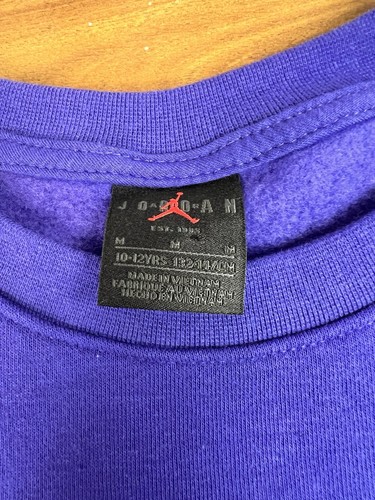 NWT Nike Air Jordan Boys Sz M MVP HBR Crewneck Pullover Sweatshirt Dark Concord - Picture 3 of 8
