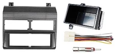 Black Single Din Dash Kit with Pocket, Harness & Antenna for Chevy/GMC 88-96