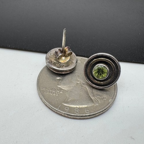 Nicky Butler NB Sterling Silver Peridot 3/8” Stud Earrings 925 INDIA 2.1g - Picture 6 of 6