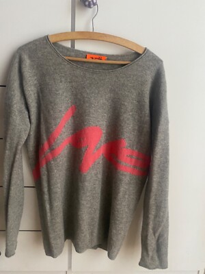 miss charming pullover, grau, pink LOVE, XS wie S/M. 100%Kaschmir