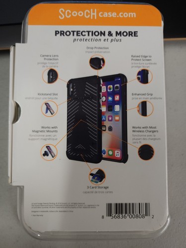 Scooch Wingmate Case for iPhone Xs Max Black 5-in-1 Slim Grip Kickstand Wallet - Picture 2 of 6