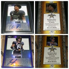 2020 Leaf Metal Army A.A. Bowl Autos MALACHI MOORE/5 - BRIAN BRANCH/12  ALABAMA