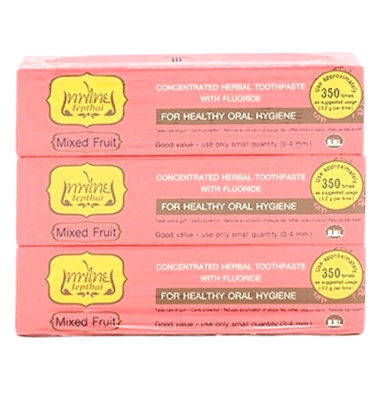 Thai herbal toothpaste,Thepthai, mixed fruit flavor, 70g x 3
