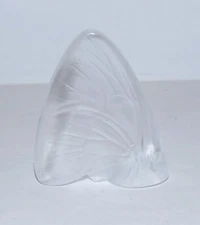 EXQUISITE RETIRED LALIQUE FRANCE CRYSTAL CLEAR BUTTERFLY FIGURINE IN BOX~3010010