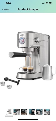 Macchina da caffè espresso professionale compatta 20 bar con friggitrice latte/bacchetta vapore - Foto 3 di 5