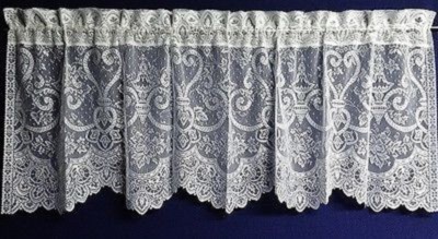 White English Ivy Heritage Lace Window Valances Swag Pairs or Panels Livingroom 
