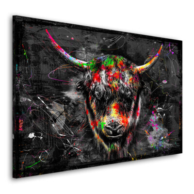 LEINWAND BILD ABSTRAKT YAK RIND KUH NATUR DEKO WANDBILDER KUNSTDRUCK BILDER