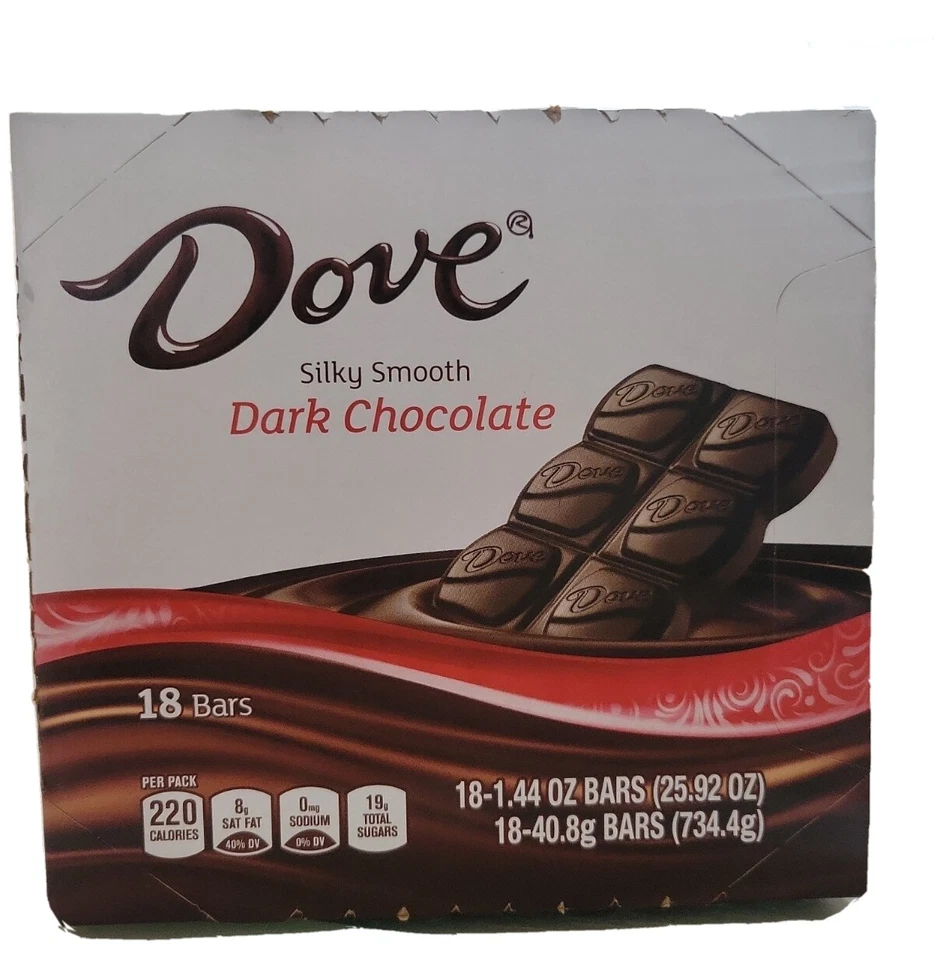 DOVE Dark Chocolate Silky Smooth Singles Size Candy Bar Box of 18pks 1.44oz. - Image 3 of 4