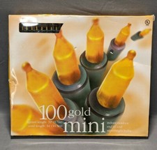 100ct Mini Christmas Lights Set Gold End To End Target green Wire New Open Box