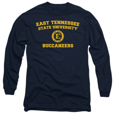 ETSU Adult Long Sleeve T-Shirt Buccaneers Circle Logo, Navy, S-3XL