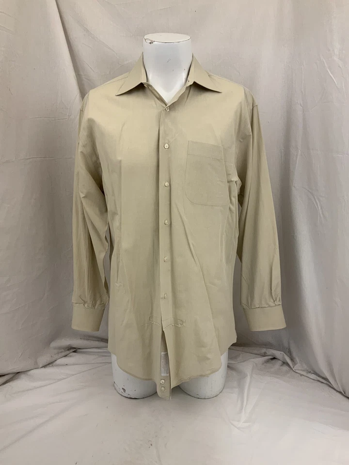 Camisa de Vestir Nordstrom 15.5 34 Marrón 100% Algodón Hecha en Hong Kong YGI W1-65 Foto 2 de 4