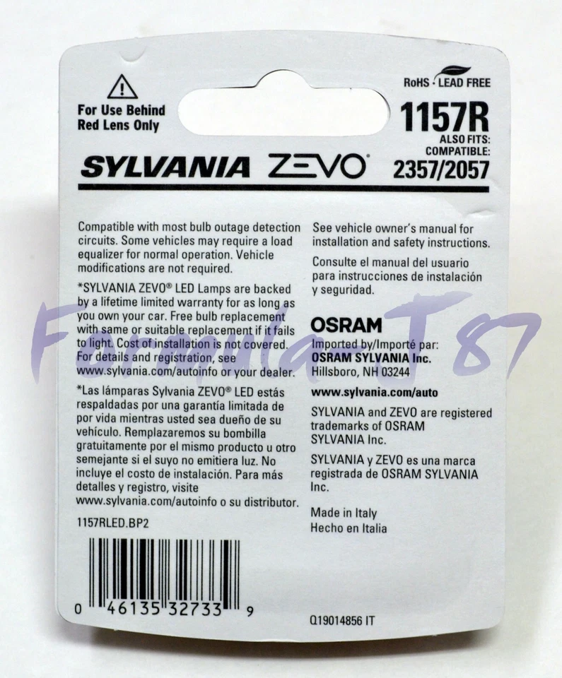 Sylvania ZEVO LED Luz 1157 Rojo Dos Bombillas Parada Freno Reemplazar Actualización Lámpara OE Foto 3 de 4