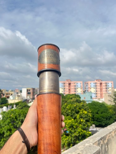 Spyglass Telescope 1.Metar Handmade Collectibles Leather & Brass Georage - Picture 2 of 6